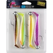 Fox Rage Zander Pro Shad Loaded Mixed UV colour pack 7.5cm 5g 1/0 jig head x 4