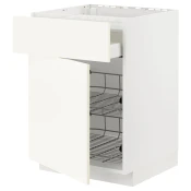 METOD / MAXIMERA Pod.elem.grej.ploca/fiok/2žic.korp, bela/Vallstena bela, 60x60 cm