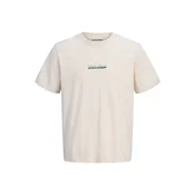 JACK & JONES Majica JJKENDRICK ecru / temno zelena / črna