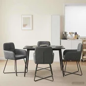 vidaXL Jedilni stoli 4 pcs Žamet Temno siva 59 x 56,5 x 86 cm