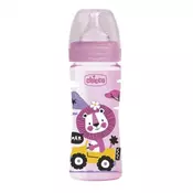 Chicco WB plastična flašica 250ml, silikon, roze ( A048501 )