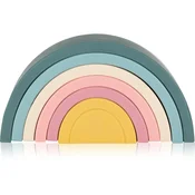 PETITE&MARS Silikonska zložljiva igrača Rainbow Misty Green 12m+