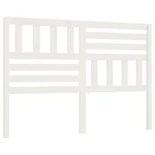 Vidaxl Posteljno vzglavje belo 126x4x100 cm trdna borovina