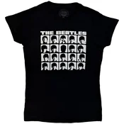 The Beatles Hard Days Night Faces Mono Black XS Ženske Majica