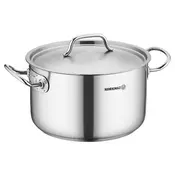 Deep stainless steel casserole dish, with lid, 32cm/15L, Proline Gast