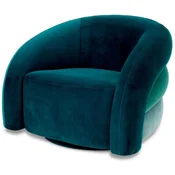 Casa Padrino luxury swivel armchair green/turquoise/blue/black 91 x 80 x H. 66 cm - Living room armchair - Living room furniture - Luxury furniture - Luxury furnishings