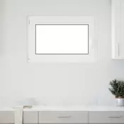 vidaXL Okno za klet RISOR Bela 90 x 50 cm PVC in steklo