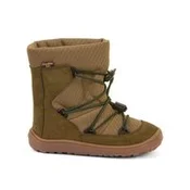 FRODDO ZIMSKI TEX TRACK WOOL Olive | Otroški zimski topli barefoot čevlji - 33