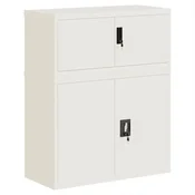 Vidaxl Arhivska omara bela 90x40x110 cm jeklo