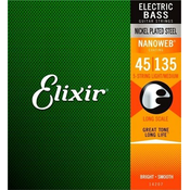 Set strun za 5-strunsko električno bas kitaro Nanoweb Light/Medium Elixir