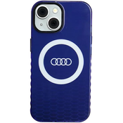 Maska Audi IML Big Logo MagSafe Maskica iPhone 15 6.1 mornarsko plava tvrda (AU-IMLMIP15-Q5/D2-BE)