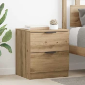 vidaXL Nočna omarica s predalom 2 pcs artisan hrast 45 x 39 x 50 cm