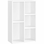 Knjižna polica s 5 predelki 50 x 80 x 24 cm, bela | VASAGLE
