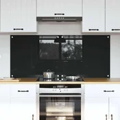 Vidaxl Zaščita za kuhinjo Črna 70 x 60 x 0.8 cm kaljeno steklo