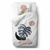 Posteljina od pamucnog satena Butter Kings Glossy Monstera, 200 x 200 cm