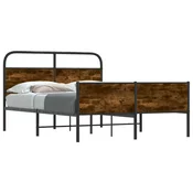 Vidaxl Posteljni okvir brez vzmetnice 135x190 cm sonoma hrast inž. les