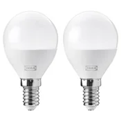 SOLHETTA LED žarnica E14 806 lumnov, možnost zatemnitve/okrogla mlečno bela, 45 mm