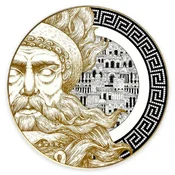 Casa Padrino luxury porcelain plate God (left side) white/black/gold A 29 cm - Hand painted porcelain dinner plate - Luxury quality - Made in Italy