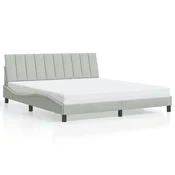 Vidaxl Posteljni okvir brez vzmetnice Hanko svetlo siv 180x200 cm žamet