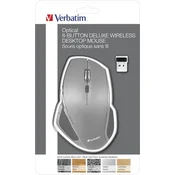 Miš, bežični, laserski, standardne veličine, plava LED, VERBATIM DELUXE, sivi 49041