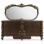 Casa Padrino luxury baroque sideboard with mirror brown/gold - Luxury furniture in baroque style - Baroque furniture - Baroque furnishings - Noble & Magnificent