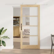 vidaXL Drsna vrata  s kompletom opreme ORKDALTrdni les & Steklo