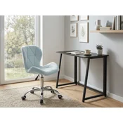 Set za delovno sobo ZARIMO miza 80x40 cm, črna + stol AVOLA VELVET, svetlo modra