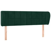 Vidaxl Vzglavje z ušesi temno zeleno 147x23x78/88 cm žamet