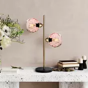 Opviq Stona lampa Benek-15-14563, 36x18x58 cm, IP20, Zlatno-roze boje