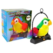 slomart LEAN TOYS Interaktivna papiga Pleciuga, ponavlja besede, premika krila, LED luči (zelena)