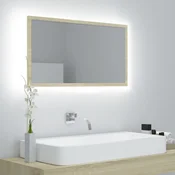 LED kupaonsko ogledalo boja hrasta sonome 80x8,5x37 cm akrilno