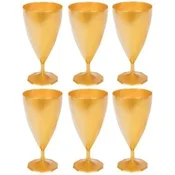 Plastični zlati kozarci za vino 150 ml 6 kosov.