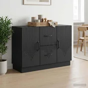 Strani šal s predalom Črna 89 x 34,5 x 57 cm Inženirski les