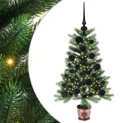 Božicno drvce s 150 LED svjetlima s stalakom Zelena 90 cm PE