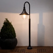 Lindby ulična svetilka Daphne, 120 cm, črna, kovina, E27 - Sodobni - črna, prosojna - Aluminij
