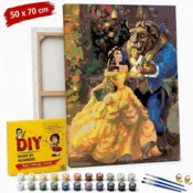 shumee Slika po številkah z okvirjem Lepotica in zver Disney 50x70 cm