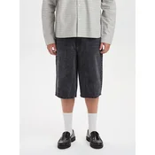 Dxnmxrk Kavbojke DXHarri Black Wide Fit Denim Shorts črn denim