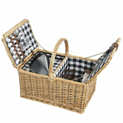 CILIO piknik košara Lugano set 4 tanjura+pribor 48x32xh25cm / za 4 osobe / drvo, tekstil