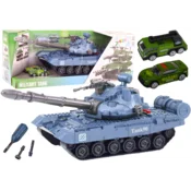 slomart RC vojaški tank LEAN TOYS, temno zelen, zvoki, luči, DIY