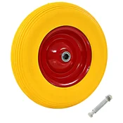 Vidaxl vidaXL Kolo za samokolnico z osjo, trdno, poliuretan, 4,00-8, 390 mm