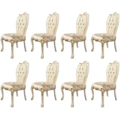 Casa Padrino luxury baroque dining chair set of 8 white/gold - Magnificent baroque style kitchen chairs - Baroque dining room furniture - Luxury furniture baroque style