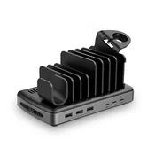LINDY 3x USB-A, 3x USB-C punjac/punjacka stanica za mobilne telefone, tablete, pametne satove 160W, 6 prikljucaka 73436
