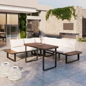Bessagi Garden Lounge Garnitura Gianna, Krem, Črna, 4-Delno
