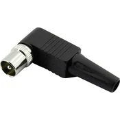 TRU COMPONENTS TRU COMPONENTS 1372218 koaksialni kotni vtič z zaščitnim tulcem proti pregibanju Priključki: koaksialni vtič IEC 1 kos, (20437215)