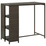 Greatstore Barska miza s stojalom za shranjevanje rjava 120x60x110 cm