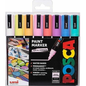 UNI Posca Komplet akrilnih markerjev 1,8-2,5 mm - pastelne barve 8 kosov