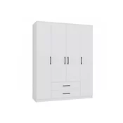 Garderobna omara Mandeville 118 Bela, 205x160x52cm, Vrata omare: S tečaji