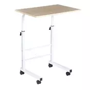Homestar Stranska mizica nastavljive višine 60x40x68-78 cm bela mobilna