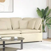 vidaXL Modularni kotni kavč z blazinami kremne barve 100 cm