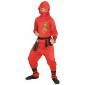 Ninja zmaj kostum - 116 cm, rdeča